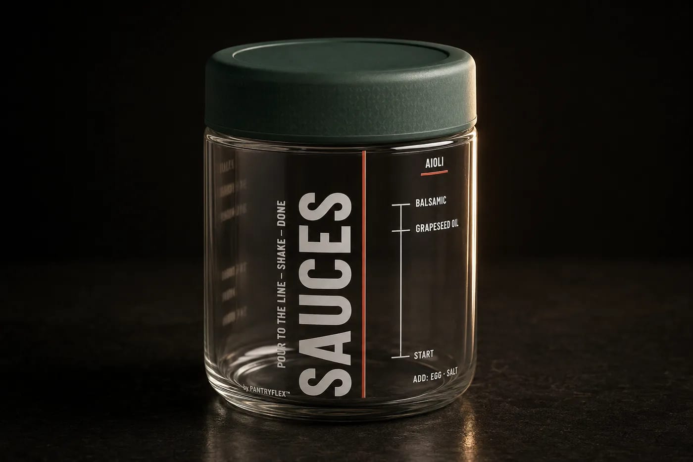 16 oz glass jar with printed fill lines